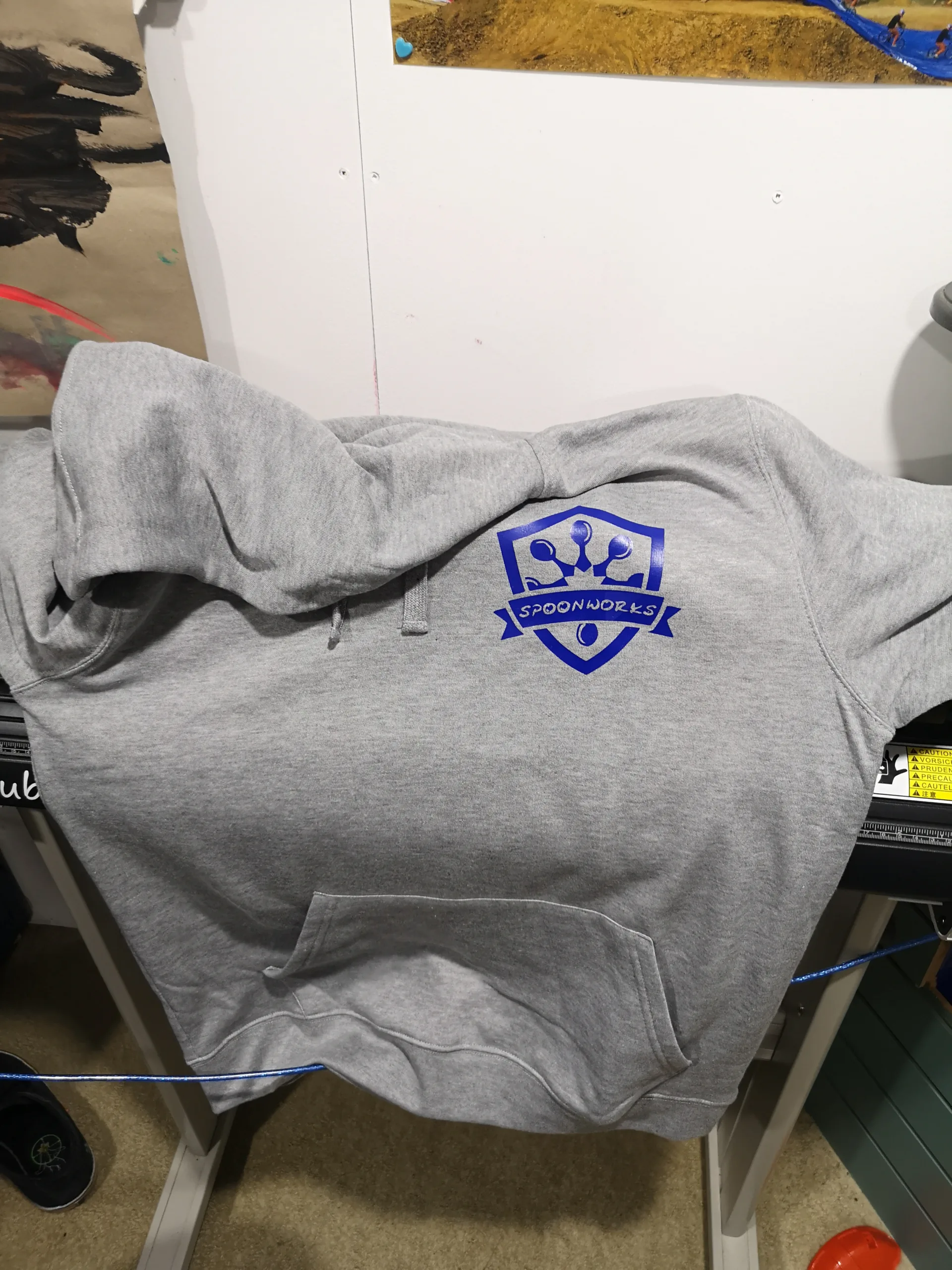 Spoonworks BMX Shield Hoodie (Gray/Blue Logo)
