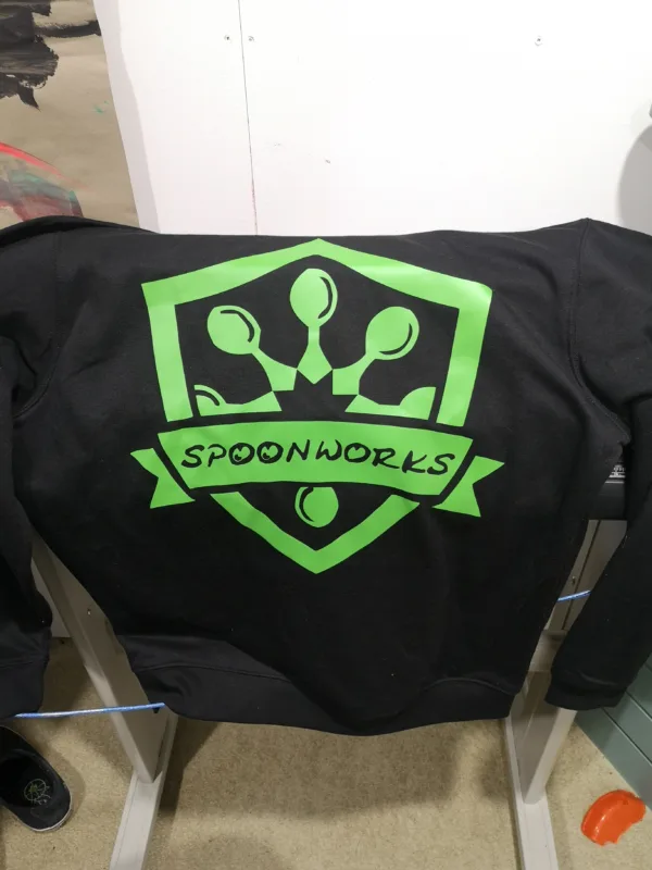 Spoonworks Shield Hoodie (Black/Green Logo) 2
