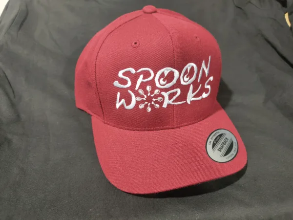 Spoonworks Original Logo Hat (Maroon/Silver Logo) 2