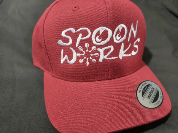 Spoonworks Original Logo Hat (Maroon/Silver Logo) 1